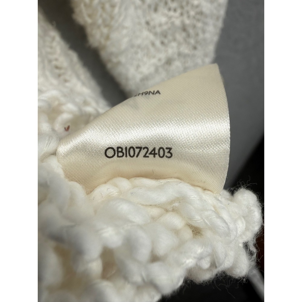 Free People Sunday Shore Pullover Sweater Womens Medium White Chunky Open Knit - Picture 6 of 8